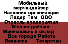 Мобильный мерчандайзер › Название организации ­ Лидер Тим, ООО › Отрасль предприятия ­ Мерчендайзинг › Минимальный оклад ­ 1 - Все города Работа » Вакансии   . Татарстан респ.